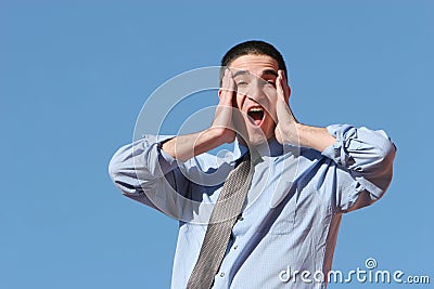 Shocked business man Stock Photo