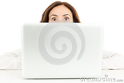 Shocked business woman Stock Photo