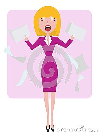 Shocked businesswoman Vector Illustration