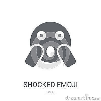 Shocked emoji icon. Trendy Shocked emoji logo concept on white b Vector Illustration