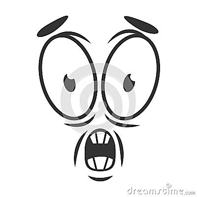 Shocked emotion icon logo flat style. Simple horrify cartoon face Vector Illustration