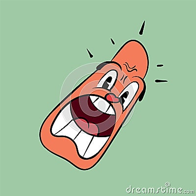 Shocked face. Vintage toons: funny character, vector illustration trendy classic retro cartoon style Vector Illustration