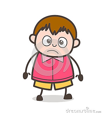 Shocked Facial Expression - Cute Cartoon Fat Kid Illustration Stock Photo