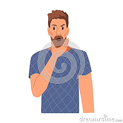 Shocked and frustrated male character holding head Vector Illustration