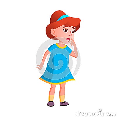 Shocked Girl Child Watching Scary Movie Vector Vector Illustration