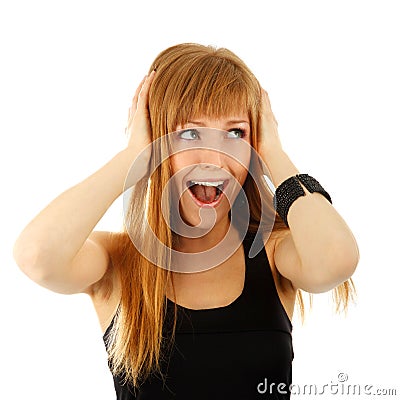 Shocked girl portrait Stock Photo