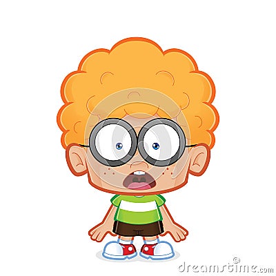 Shocked nerd boy Vector Illustration