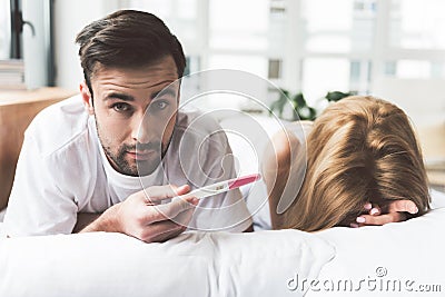 Married couple finding out about future parenthood Stock Photo