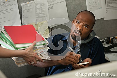 Shocked Office Worker Stock Photo