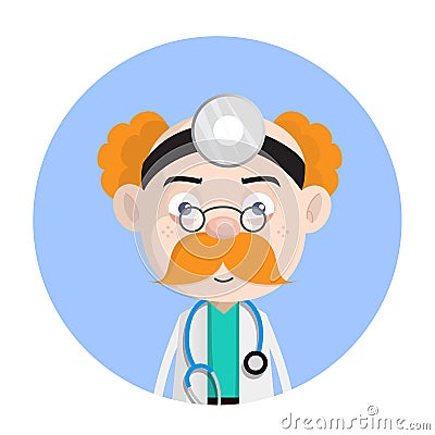 Shocked Psychiatrist Doctor Face Expression Vector Stock Photo