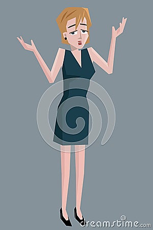 Shocked woman cartoon Vector Illustration