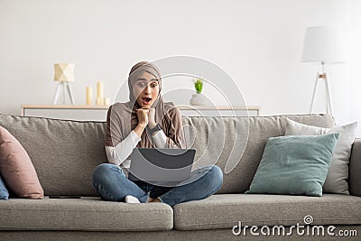 Shocking event, great offer, ad, expression of emotion Stock Photo