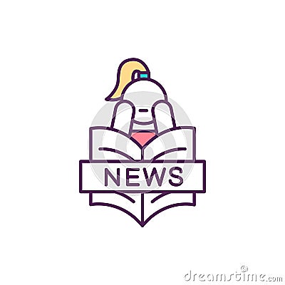 Shocking news and articles RGB color icon Vector Illustration