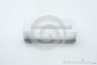 Shockproof material Expanded polyethylene, EPE foam in white background Stock Photo