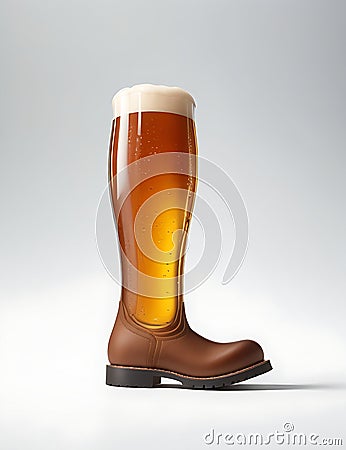 Shoe Booth Beer Glass represents masculinity Strong Stock Photo