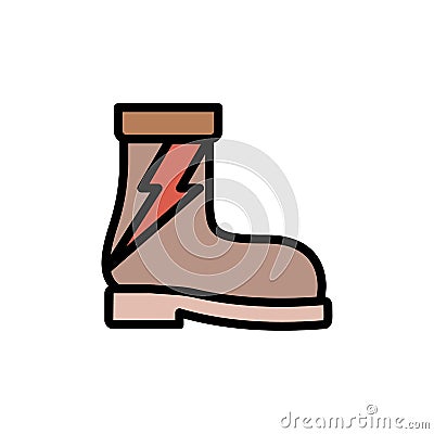 Shoe, boots icon. Simple color with outline vector elements of rock n roll icons for ui and ux, website or mobile application Stock Photo