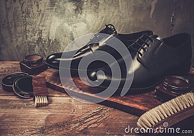 Shoe care accessories Stock Photo