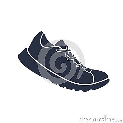 Shoe icon. Footwear isolated on white. Sneaker vector. Sport shoe icon on the move minimalistic illustration. Vector Illustration