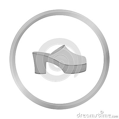 shoe icon in monochrome style isolated on white. Shoes symbol. Vector Illustration