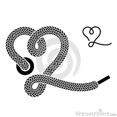 Shoe lace heart symbol Vector Illustration