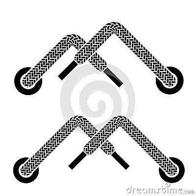 Shoe lace mountain walking symbols Vector Illustration