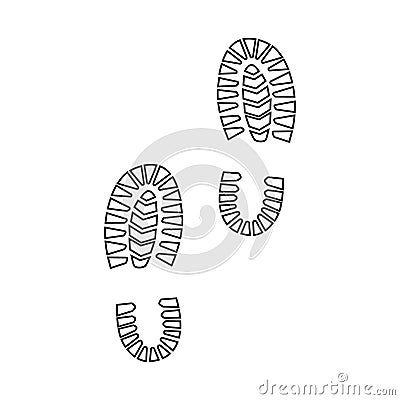 Shoe prints icon vector. Footprints illustration sign. Shoes symbol or logo. Vector Illustration