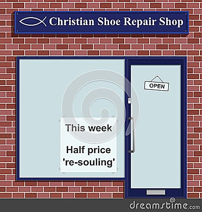 Shoe repair shop Vector Illustration