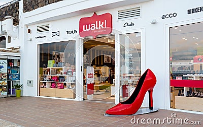 Shoe shop in Lanzarote Editorial Stock Photo