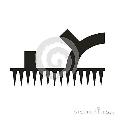 A shoe sign for loosening the soil and aerating the lawn. A sandal icon with a studded, spiky sole. Gardening shoes Vector Illustration