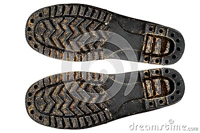 Shoe soles old isolate Stock Photo