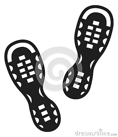 Shoe step mark. Footprint pair. Sneakers shape Vector Illustration