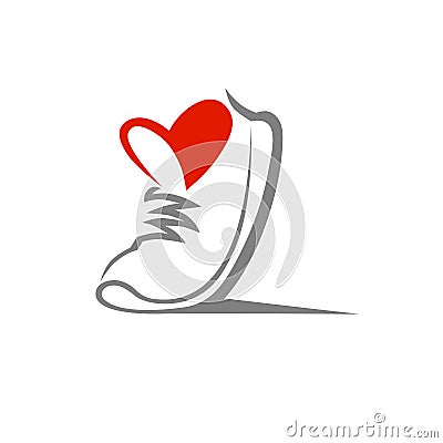 Shoe symbol, icon. Loving sport concept Vector Illustration