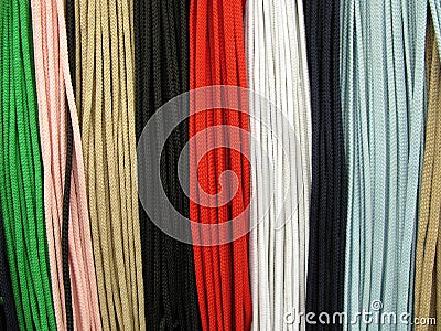 Shoelaces all colors Stock Photo