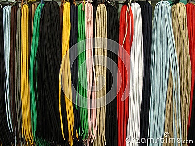 Shoelaces all colors Stock Photo