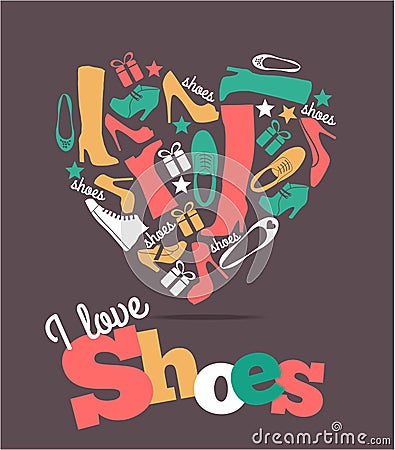 Shoes background. Vector Illustration