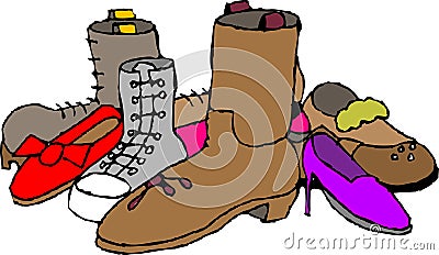 Shoes & Boots Cartoon Illustration