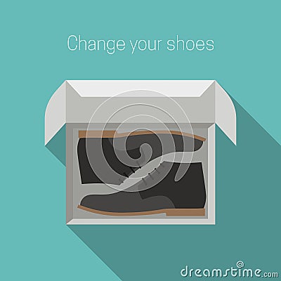 Shoes in box Vector Illustration