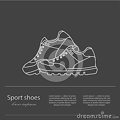 Shoes flat icon with bright colorful running sneakers. Vector Illustration