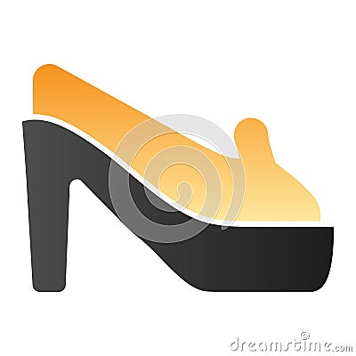 Shoes on heels flat icon. High heels color icons in trendy flat style. Woman footwear gradient style design, designed Vector Illustration
