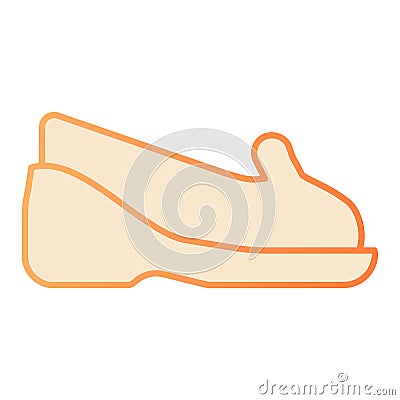 Shoes on heels flat icon. Mocassins orange icons in trendy flat style. Footwear gradient style design, designed for web Vector Illustration