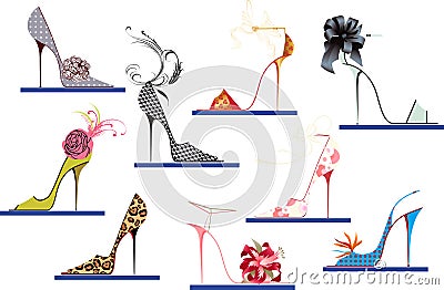 Shoes high heels Vector Illustration