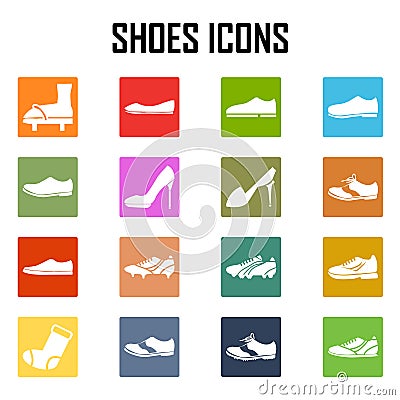 Shoes icon set Vector Illustration