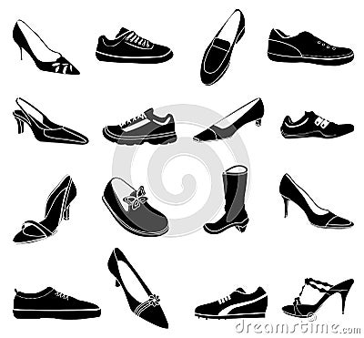 Shoes icons set Vector Illustration