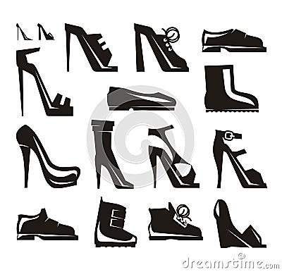 Shoes icons Vector Format Vector Illustration