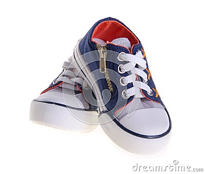 Shoes, kid shoes on background. Stock Photo