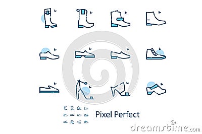 Shoes minimal thin line web icon set Vector Illustration