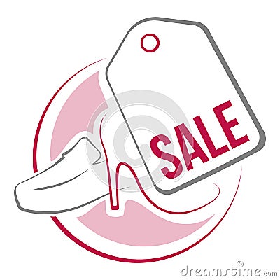 Shoes sale tag Stock Photo