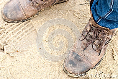 Shoes on the sand Stock Photo