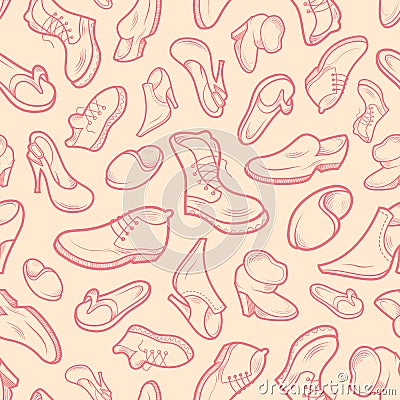 Shoes seamless pattern Vector Illustration
