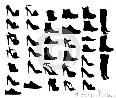 Shoes silhouette vector illustration eps10 Vector Illustration
